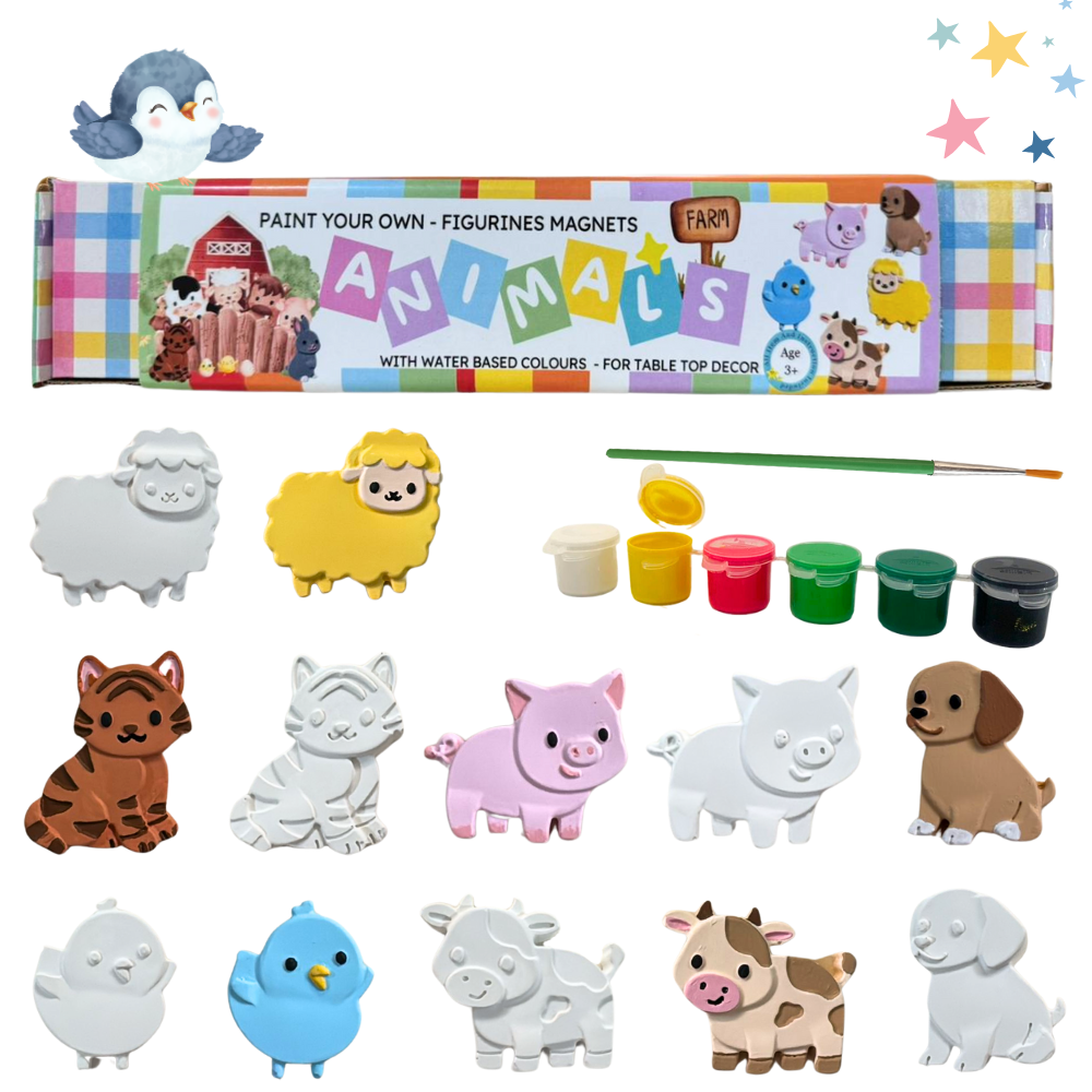 Paint Your Own Farm Animals Ceramic Magnets