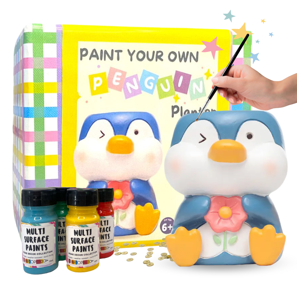Penguin planter painting kit