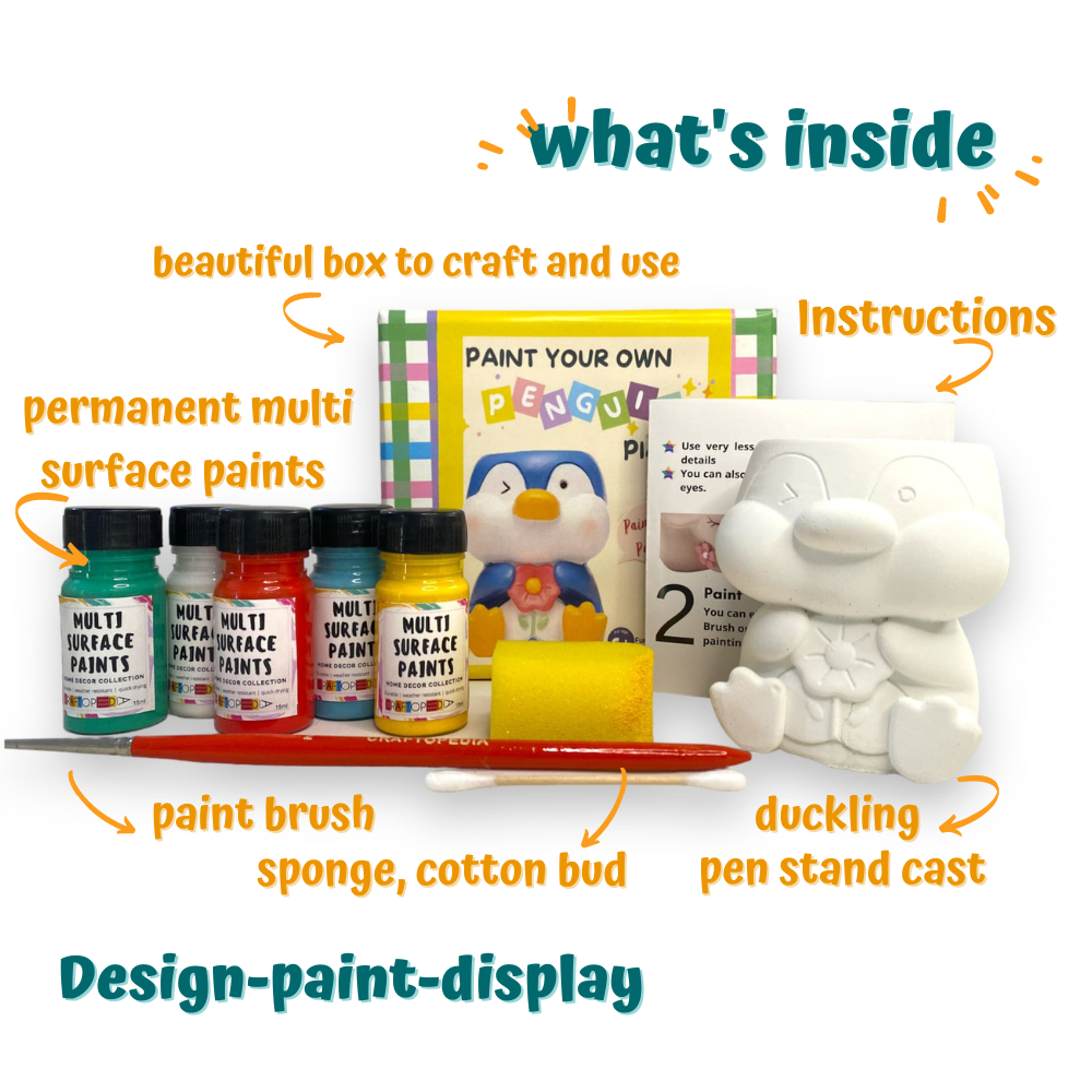 Penguin planter painting kit
