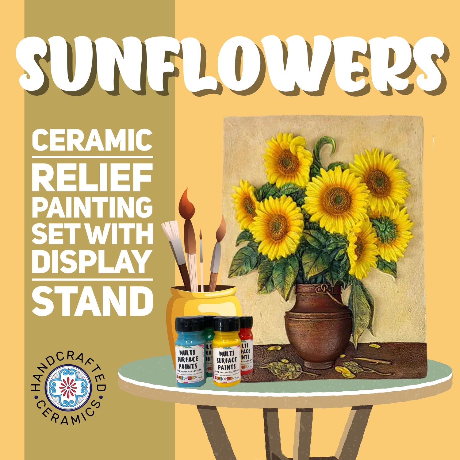 sunflower ceramic painting kit