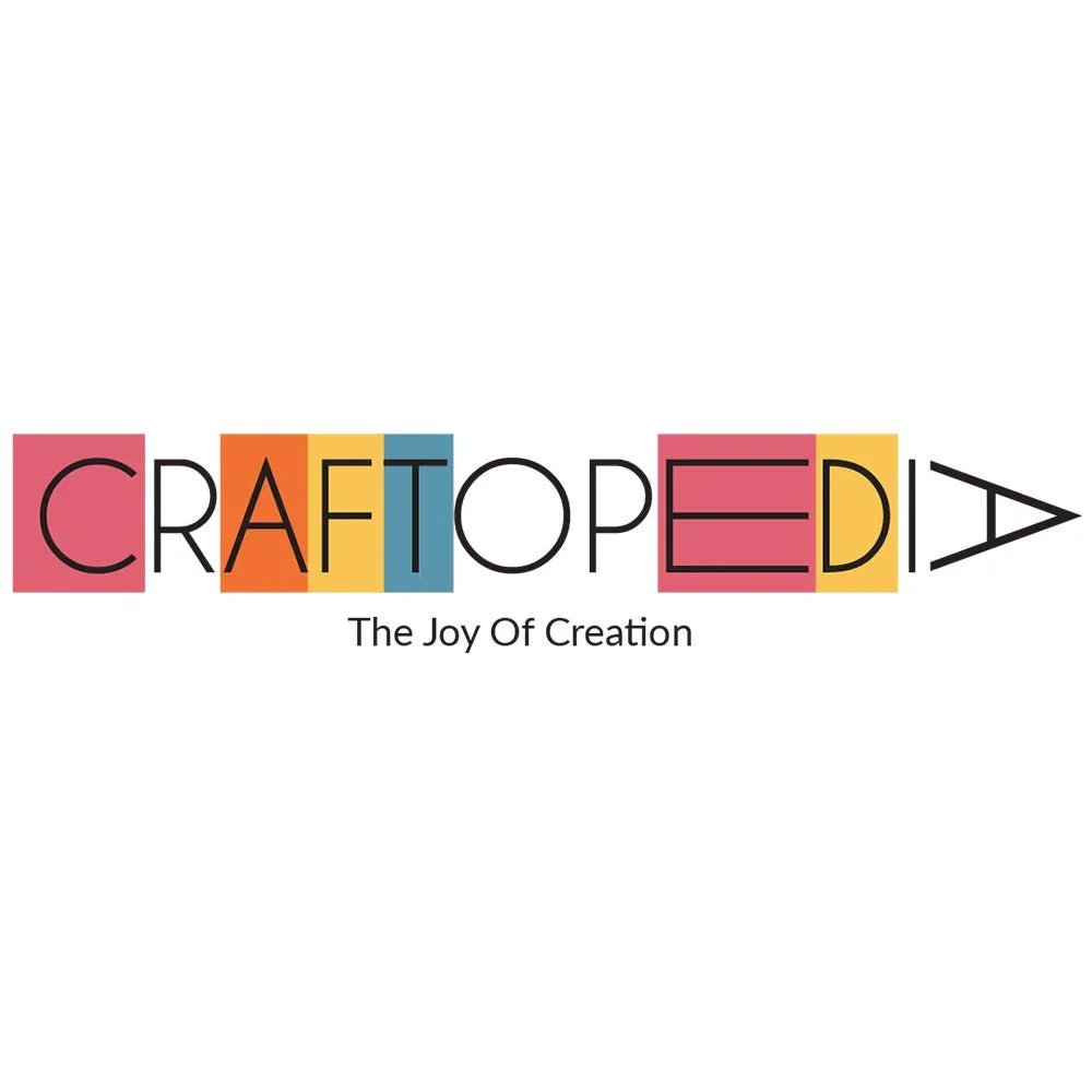 Craftopedia logo with colorful blocks and tagline The Joy Of Creation on white background