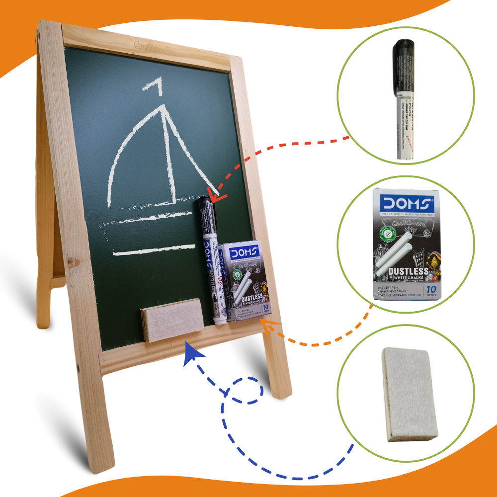 Easel Board With Chalk and Marker