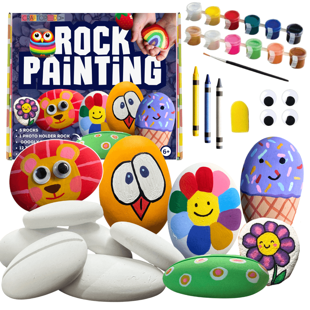 Rock Painting Kit With Photo Holder and Googly Eyes
