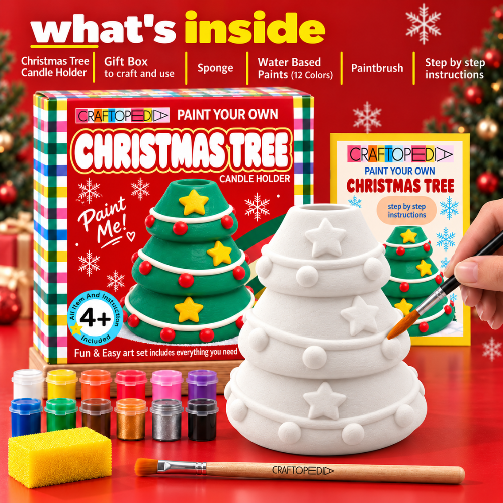 Christmas Tree Candle Holder Painting Kit