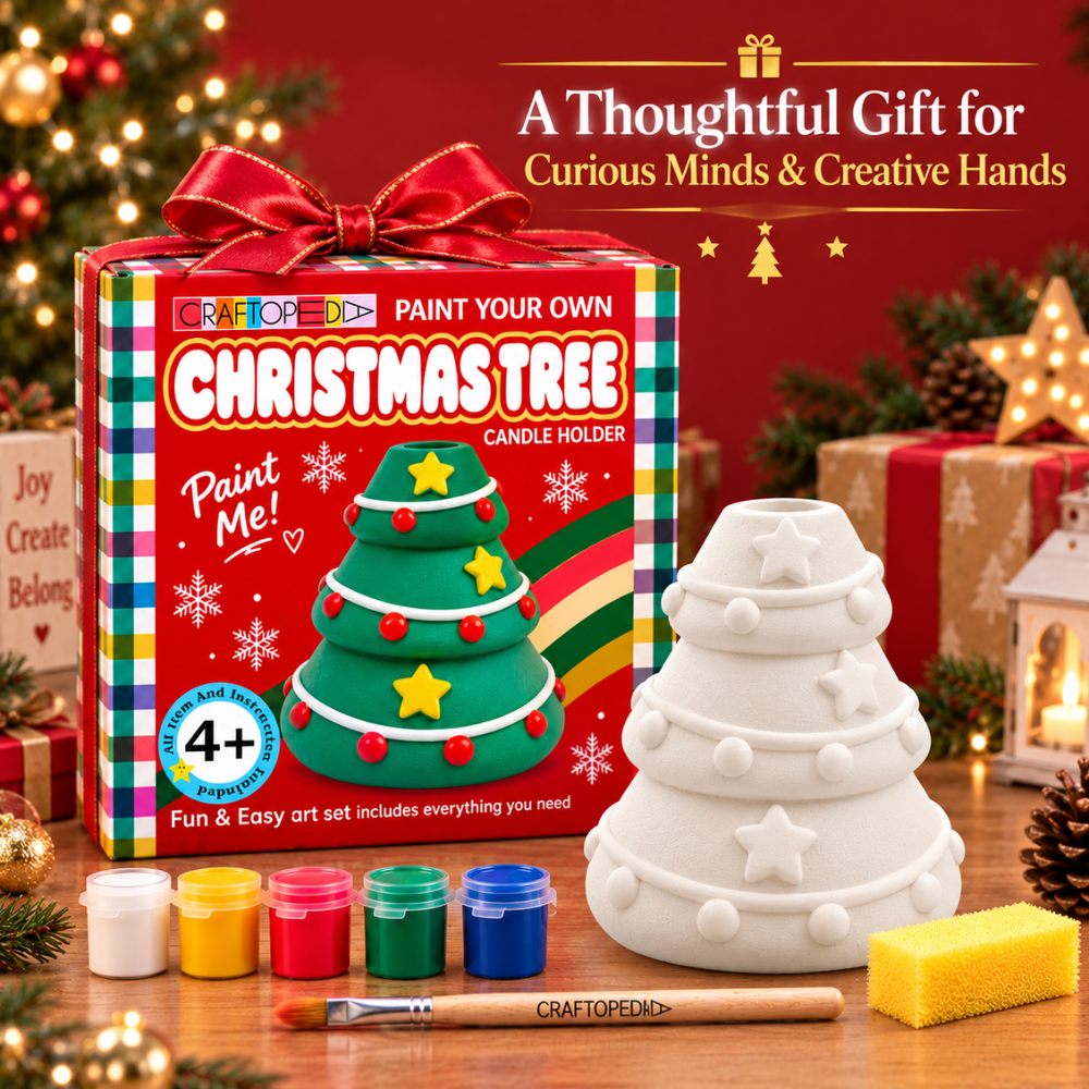 DIY PAINTING  KIT - Christmas Tree Candle Holder