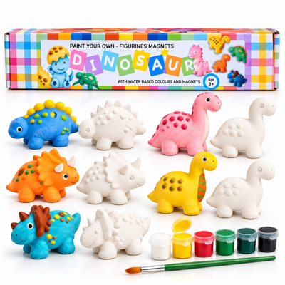 Paint Your Own Dino Ceramic Magnets