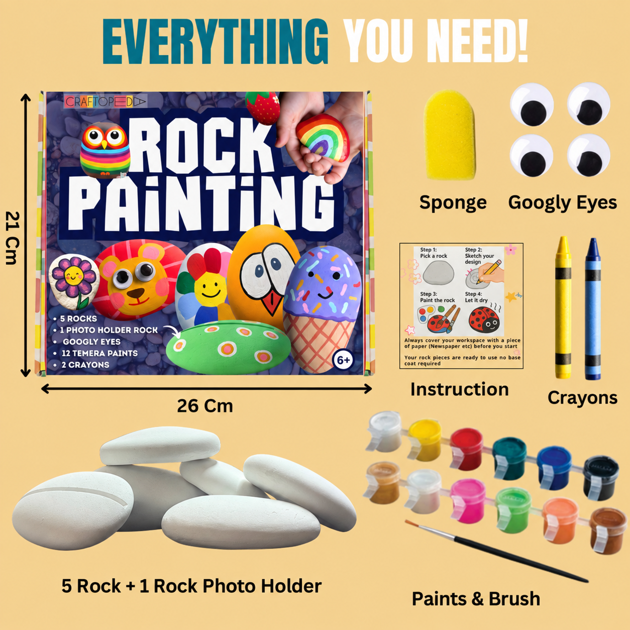 Ceramic DIY Kit - Rock Painting