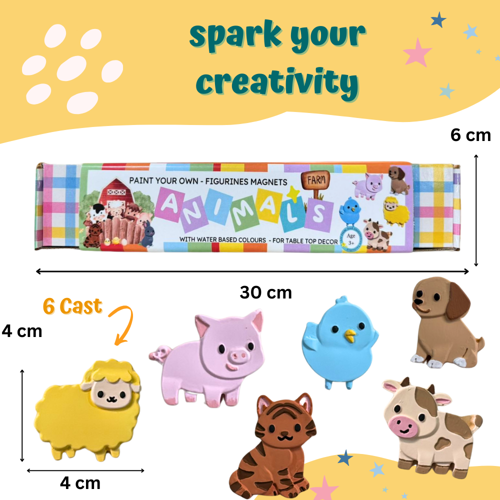 Paint Your Own Farm Animals Ceramic Magnets