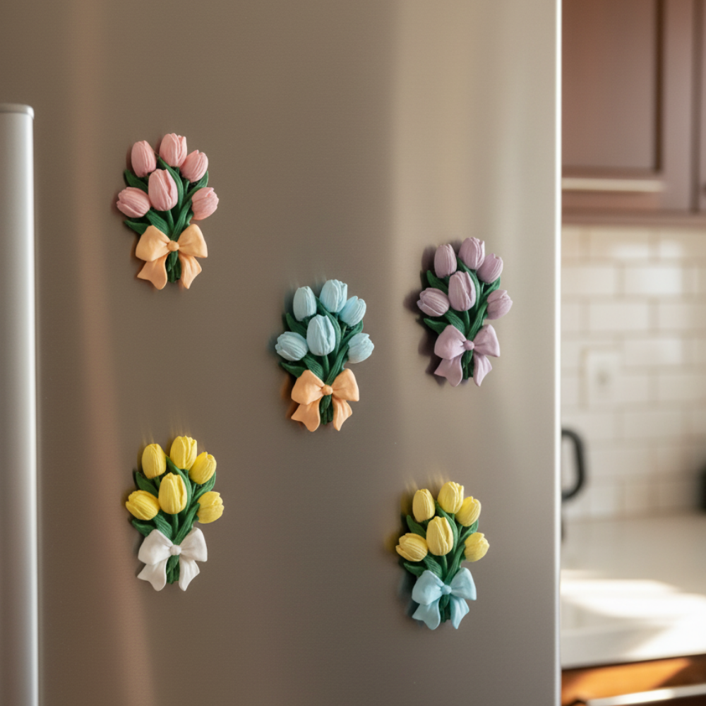 Handmade Fridge Magnet - Tulip