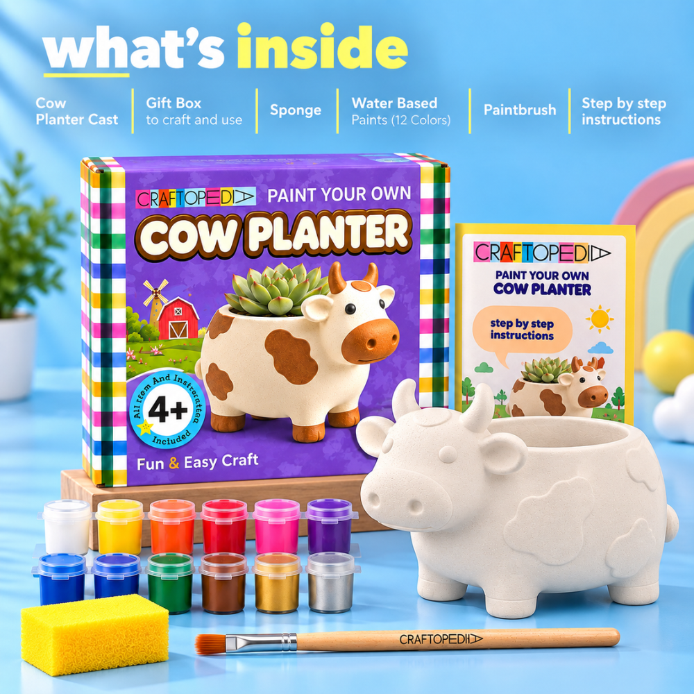 Ceramic DIY Kit - Cow Planter