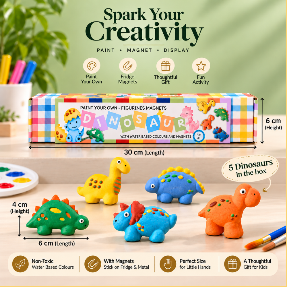 DIY Ceramic Paiting Set - Dino Magnet