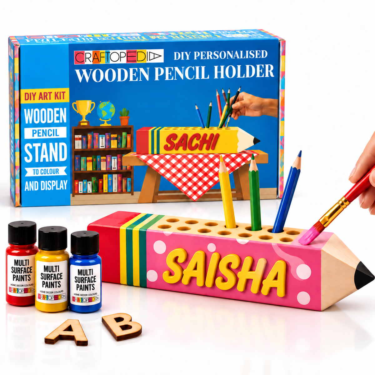 Paint Your Own Wooden Pencil Holder