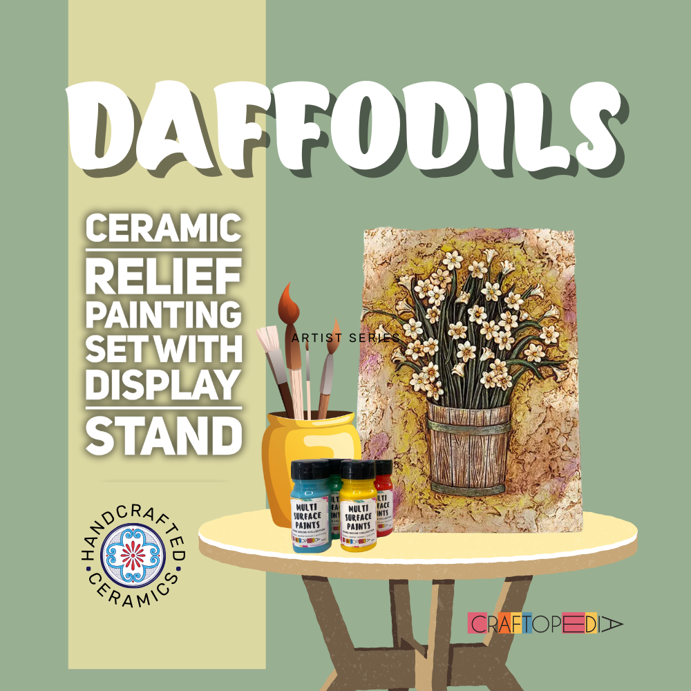 Ceramic Relief Painting - Daffodils