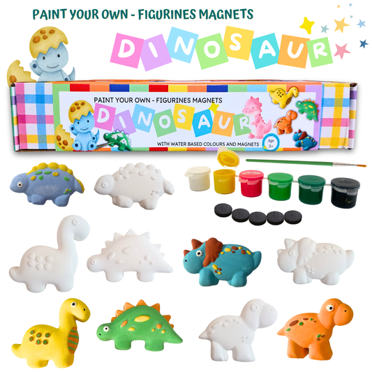 Paint Your Own Dino Ceramic Magnets