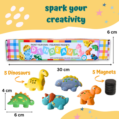 Paint Your Own Dino Ceramic Magnets