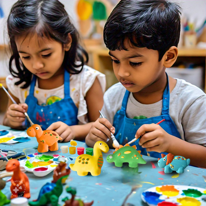 Paint Your Own Dino Ceramic Magnets