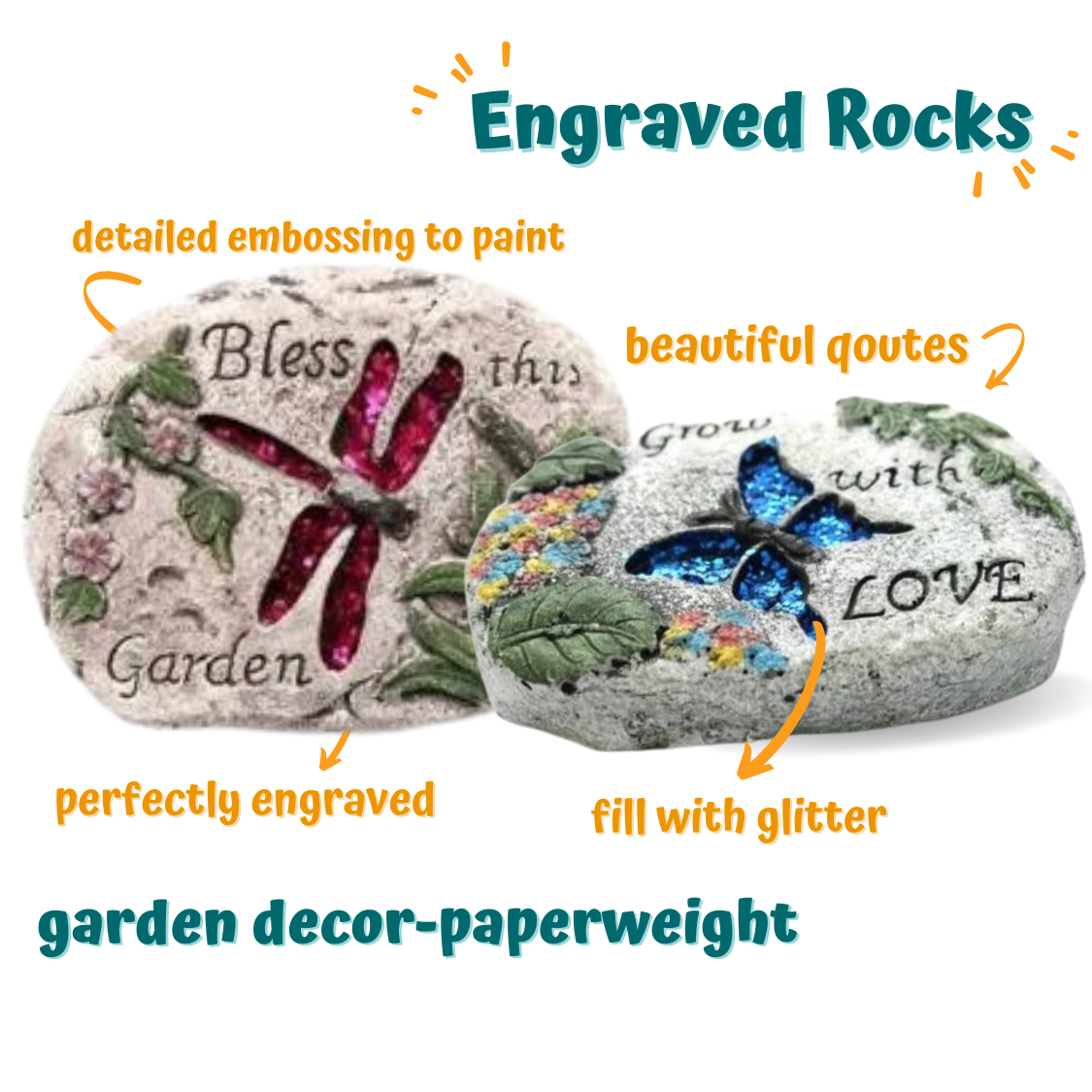 Paint Your Own Engraved Garden Rock