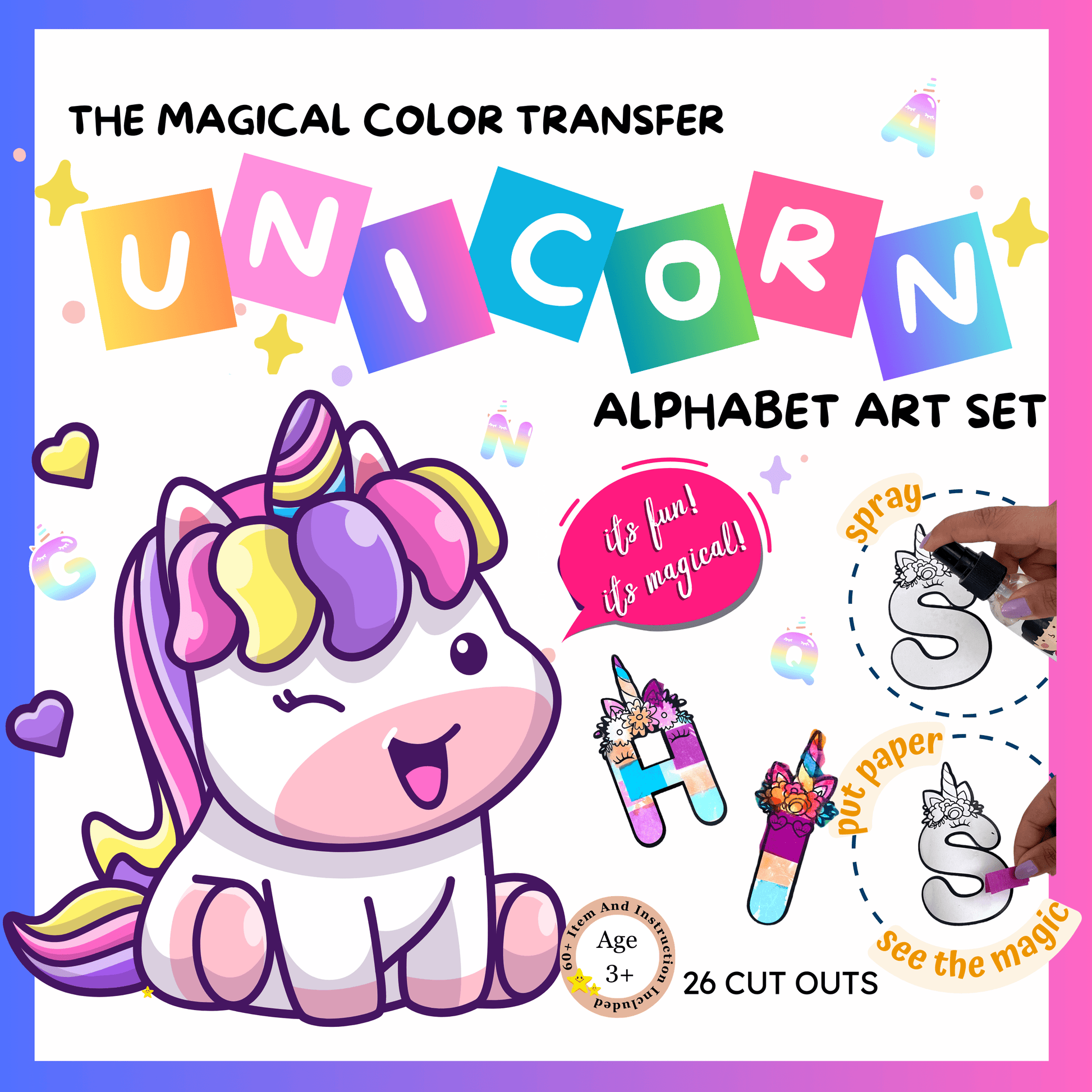 The Magical Color Transfer Paper Art and Craft Kit - Alphabet