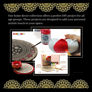 DIY Indian Folk Art Coaster & Lotus Tealight Holder