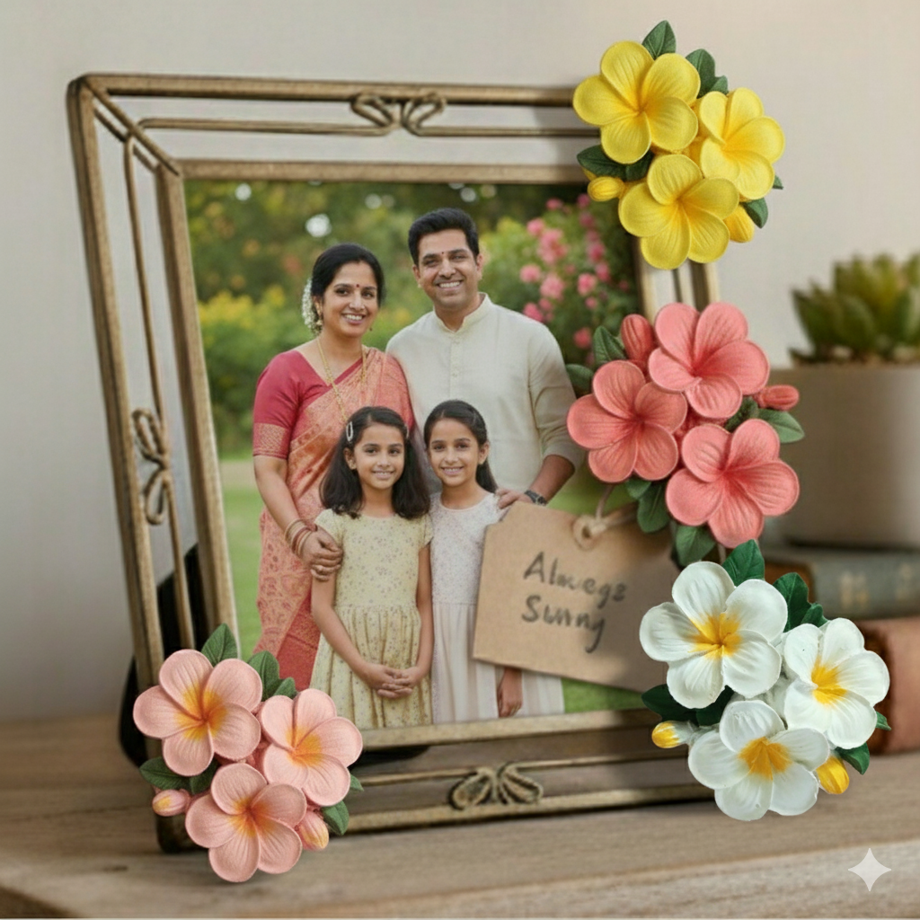 Handmade Fridge Magnet - Firangipani