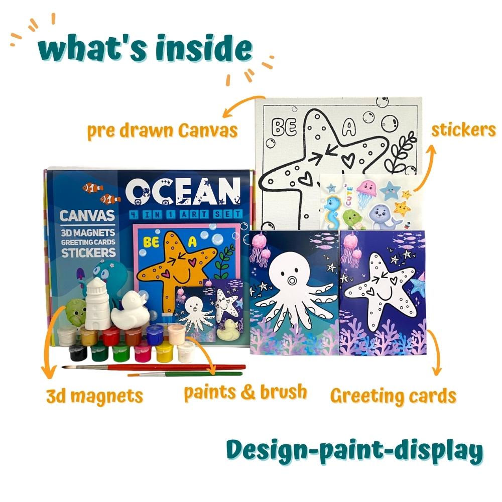 4 In 1 Canvas Set - Ocean