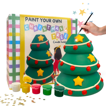 Paint Your Own Christmas Tree Candle Holder