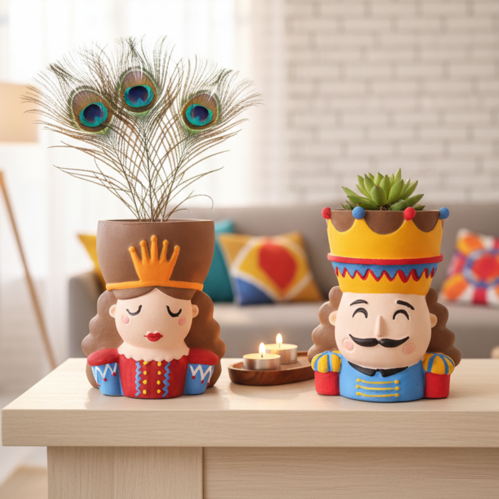 Handcrafted Ceramic King & Queen Pots