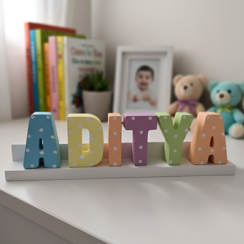 Personalised Hand Painted Name Sign - Polka Dots