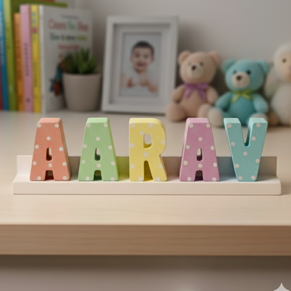 Personalised Hand Painted Name Sign - Polka Dots