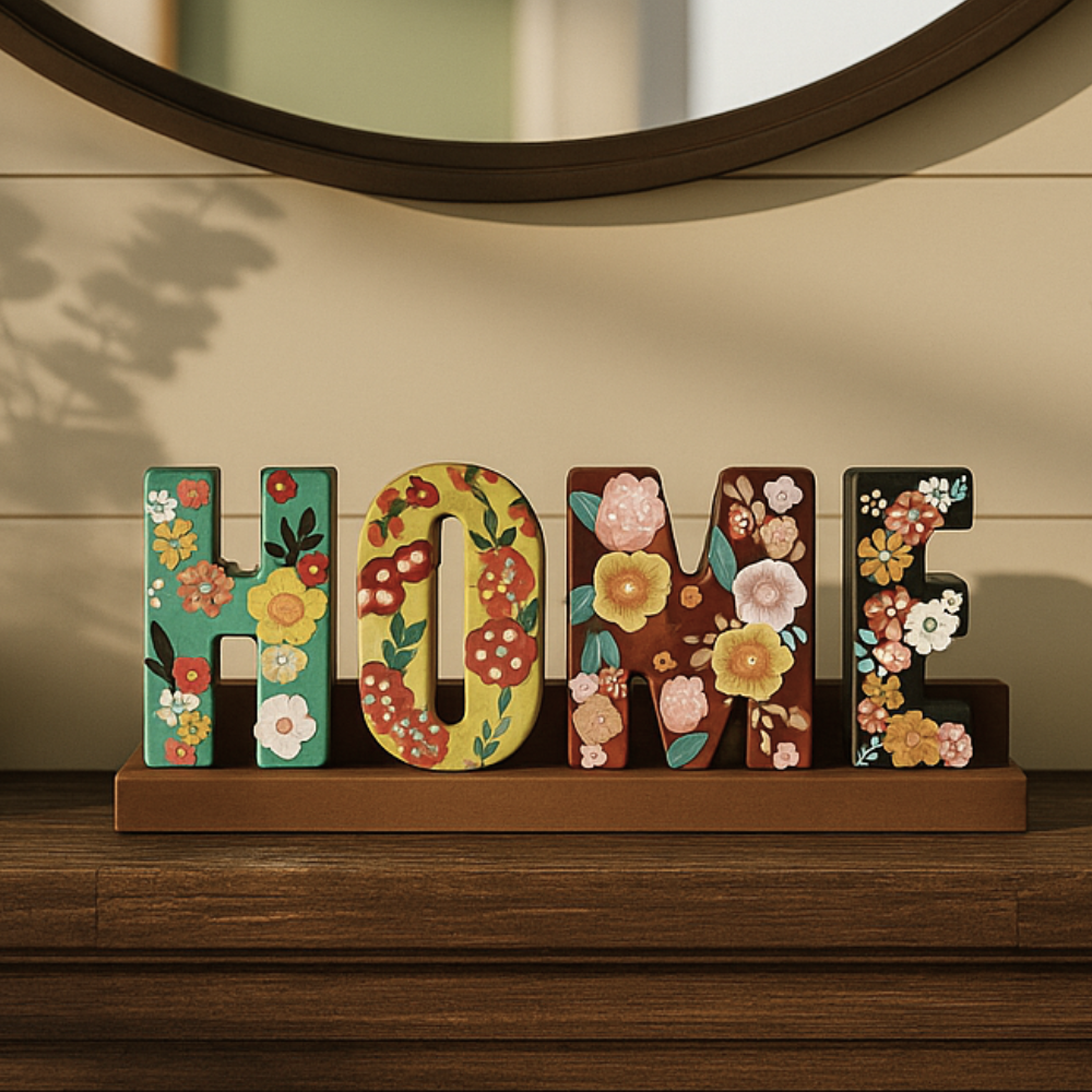 Tabletop Floral HOME Sign