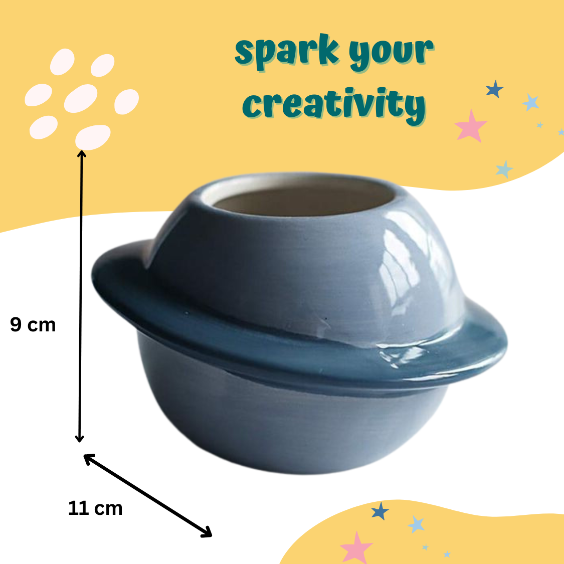 Paint your own Planter - Saturn (Space)