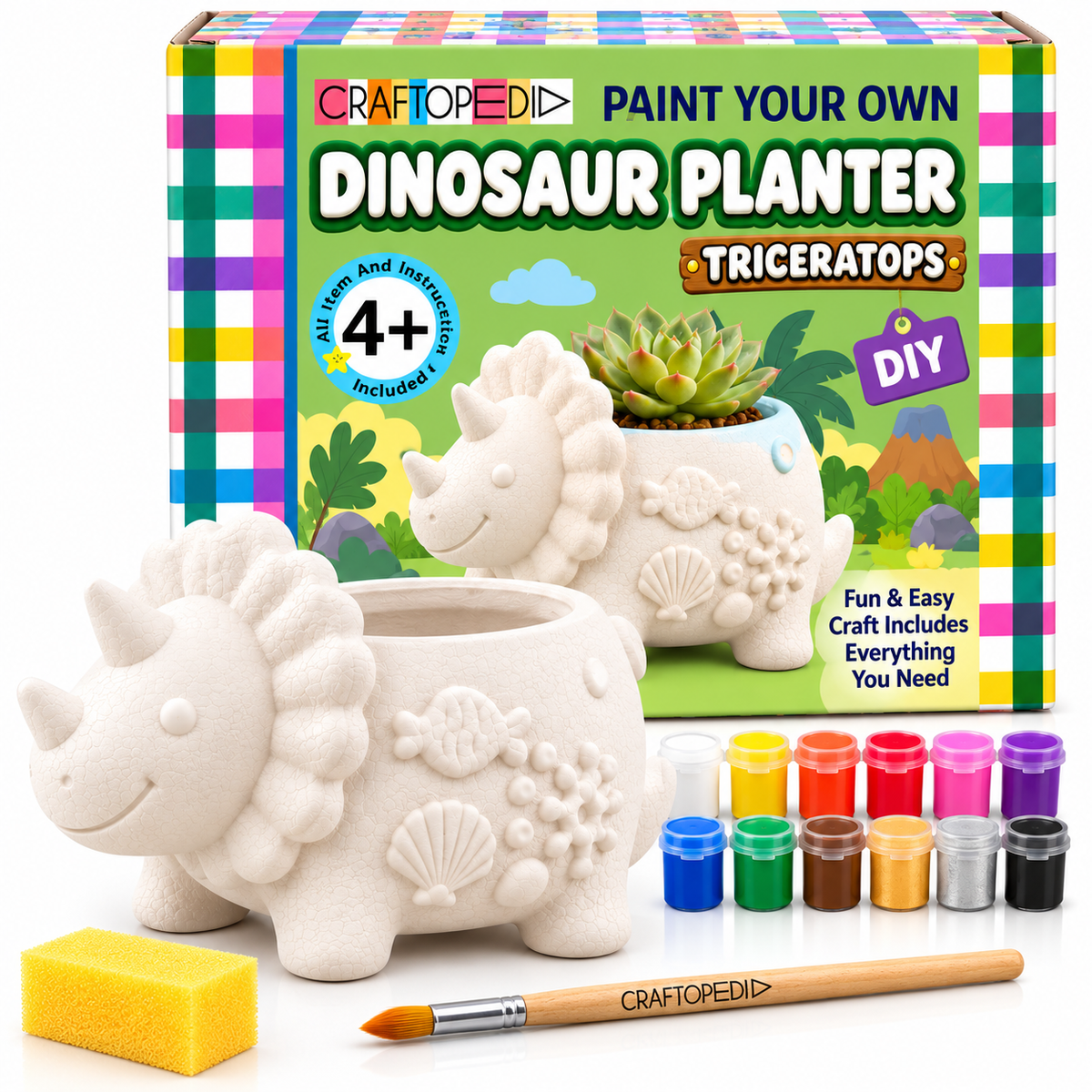 DIY Art & Craft Kit - Dino Planter